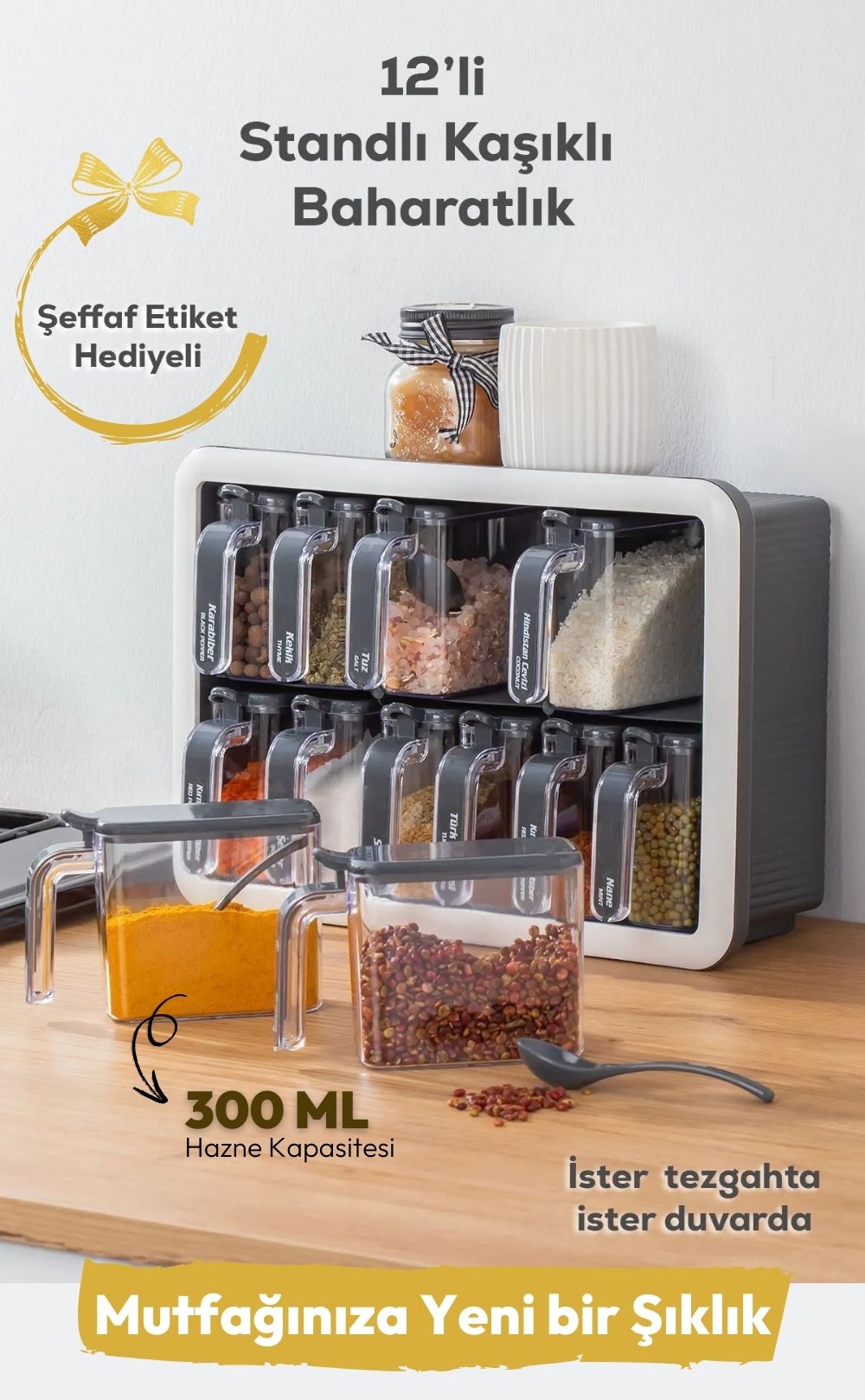 Olinman 12 Kaşıklı Baharatlık Seti