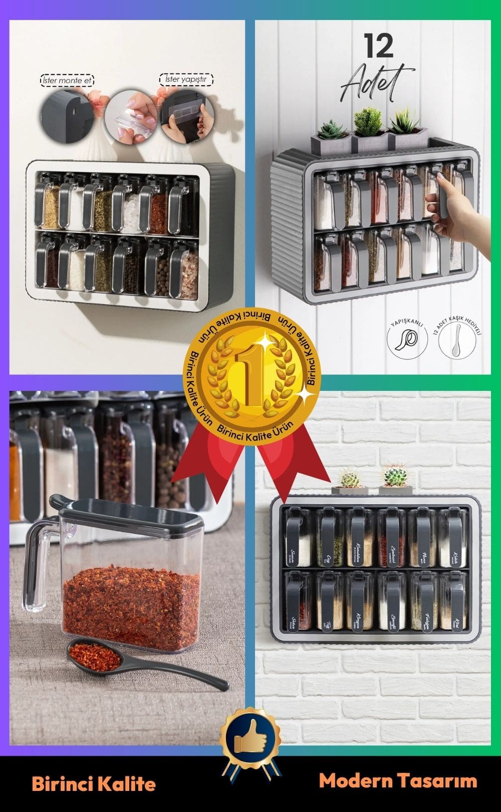 Olinman 12 Kaşıklı Baharatlık Seti
